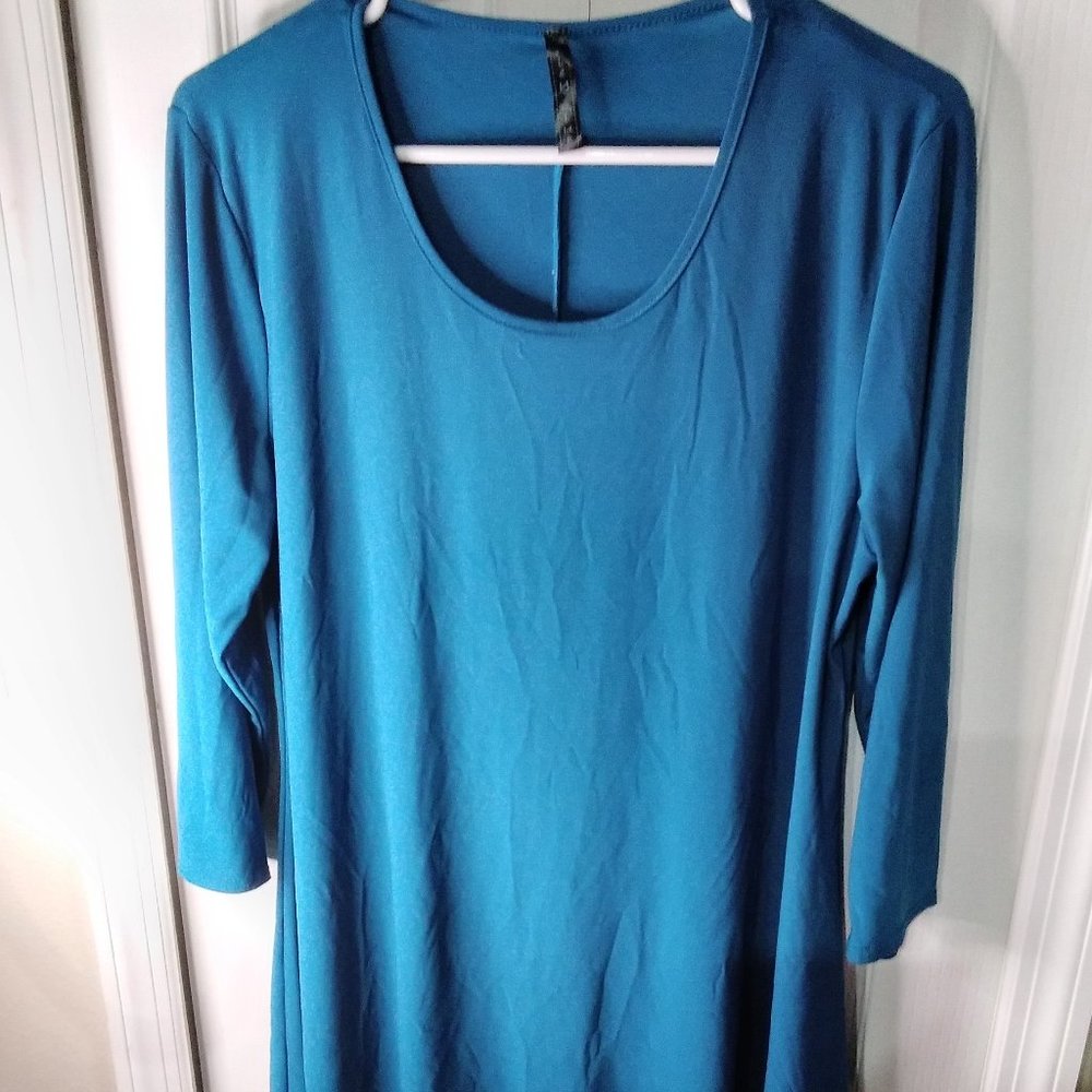 XL Ashley Blue blue-green jewel-toned tunic